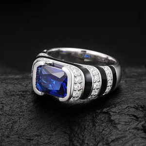 Bague Hip Hop pour Homme en Argent Sterling 925 Plaqué Or 18 carats avec Diamant Certifié IGI, Bijou de Luxe Moderne et Tendance, Pierre Brillante Minimaliste - Product Image 4