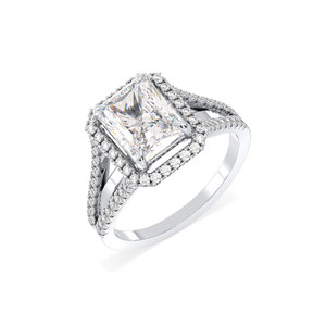 Bague de fiançailles REYES Original Design en or 14 carats avec moissanite taille radiant VVS pour femme, bijoux fins certifiés GRA, étincelants - Product Image 5