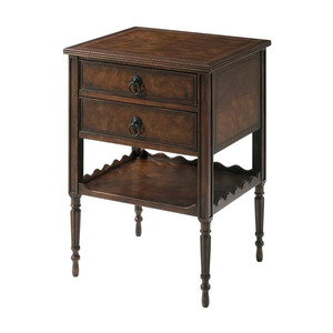 Zirea Traditional Solid Wood Nightstand Double Drawer <b>Bedside</b> Table with Open <b>Shelf</b> for Apartment Bedroom - Product Image 6