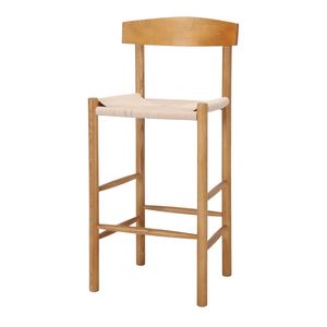 Chaise de bar minimaliste en teck massif, tabouret haut pour îlot de cuisine, mobilier moderne pour café et restaurant, vente en gros, exportation - Product Image 1