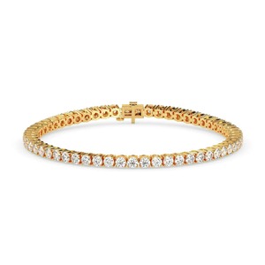 18K Yellow Gold Plated CZ Diamond Tennis Bracelet 4 Prong Setting Luxury Statement Bracelet WomEN Women Wholesale MOQ 1 Piece - Product Image 5