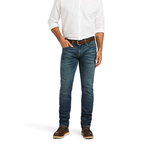 <b>Men</b> Retro Hong Kong-style Distressed Cat Whisker Patterns Mid <b>Boot</b> <b>Cut</b> Denim <b>Jeans</b> 100% Cotton Medium Vibe Style Casual - Product Image 2