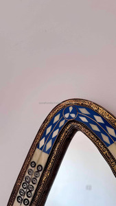 Bone Inlay Wall <b>Mirror</b> <b>Frame</b> with Intricate Hand Carved Design, Artisan Made Decorative Wall <b>Mirror</b> Interior Decoration - Product Image 5