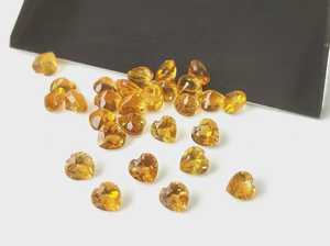Pierre précieuse naturelle Citrine dorée taille cœur 5MM, qualité supérieure, facettée, pour la fabrication de bijoux, vente en gros - Product Image 2