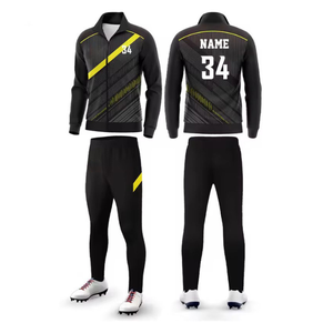 Ensemble de survêtement pour homme bleu dégradé à manches longues avec impression de numéro et de nom, fermeture éclair, ensemble de jogging sportif, vêtements d'automne, polyester respirant - Product Image 2