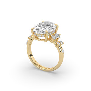 แหวนเพชรเพาะเลี้ยง 4.50 กะรัต ทองคำแท้ 14K 10K รูปทรงวงรี แหวนหมั้นเพชร แหวนเครื่องประดับชั้นดี ผู้ผลิตเครื่องประดับตามสั่ง - Product Image 3