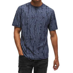 <b>Top</b> Quality Men's Distressed T-Shirt With Customized Printing Your Brand Logo OEM Distressed T Shirt - Product Image 1