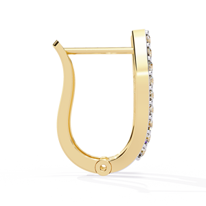 Pendientes de Diamantes Baguette – Aros Asimétricos con Diamantes CVD de Laboratorio en Oro Sólido de Dos Tonos de 10K, 14K y 18K - Product Image 3