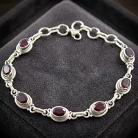 Bracelet en argent sterling 925 avec quartz rouge, bijoux en pierres précieuses faits à la main, vente en gros, élégante chaîne à maillons pour femmes