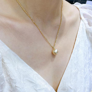 สร้อยคอไข่มุกน่านหยาง ค.โกลด์ บีด  ไข่มุกธรรมชาติจากน้ำทะเล ความเข้มข้นสูง  ซีรีส์สี  หายาก - Product Image 3