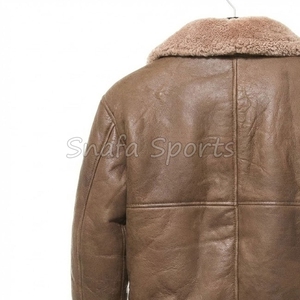 Custom Premium <b>Suede</b> Pilot Shearling Collar Winter Warm Windproof Outdoor Casual Bomber Style <b>Suede</b> Leather <b>Jacket</b> - Product Image 6