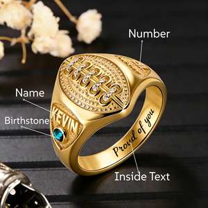 Anillo de Graduación Universitario Personalizado BOJ School Ring 063, Anillo de Colegio Secundario para Ella, con Piedra de Nacimiento, Plata 925, ¡Oferta! - Product Image 2