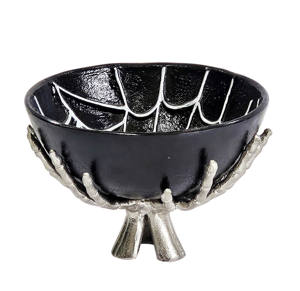 Tazón de Metal Artesanal con Diseño Floral, Soporte de Metal, Tazón Elegante para Servir Frutas, Ensaladas, Verduras y Aperitivos, Tamaño Personalizado - Product Image 2