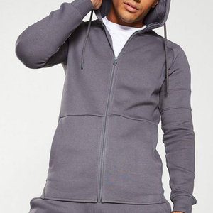 Ensemble de survêtement gris uni à capuche pour homme – Sweat-shirt et pantalon décontractés à manches longues avec poches latérales, coupe classique, idéal pour l'automne - Product Image 4