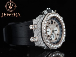 High on Demand Mossinate Luxury <b>Rubber</b> Diamond <b>Watch</b> Premium Timepiece with Genuine Diamonds for Men and Women - Product Image 1