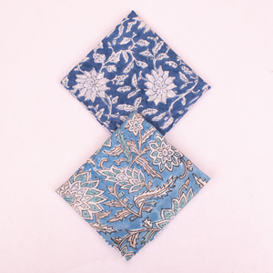 Bandana carré imprimé au bloc de Jaipur, fabriqué éthiquement, accessoire de mode pour la tête et le cou, en tissu teint naturel, tendance estivale - Product Image 2