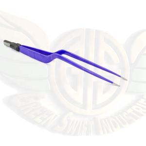 Pince bipolaire antiadhésive de super qualité pince à épiler électro chirurgicale droite incurvée verte rapide Instruments chirurgicaux vétérinaires - Product Image 3