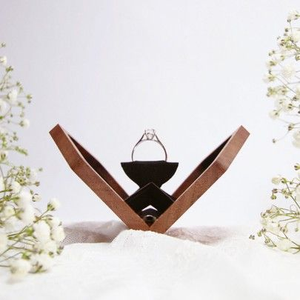 Ring <b>Box</b> with Soft <b>Cushion</b> Inside Wooden Ring <b>Box</b> for Engagement Gift Wooden Jewelry Ring <b>Box</b> by blossom craft india - Product Image 2