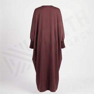 Robe longue en soie brillante à manches longues, design Abaya, tendance florale, nouvelle mode islamique modeste, robe élégante, vêtements en gros - Product Image 2