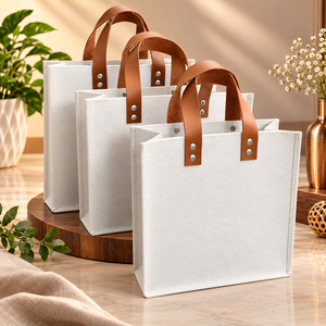 Paramount Eco Friendly Custom Cotton <b>Canvas</b> Tote Bag With Leather Handle for promotions groceries shopping - Product Image 3