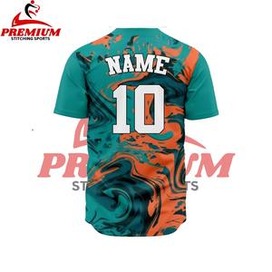 Maillots de baseball personnalisés en gros, imprimés par sublimation, style décontracté, uniformes à manches courtes, grandes tailles, chemises de softball - Product Image 5