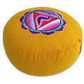 <b>Round</b> Yoga <b>Cushion</b> with Third Eye Design Blue Cotton Canvas Washable Durable Portable Stadium Use Meditation Pillow for Adults - Product Image 5