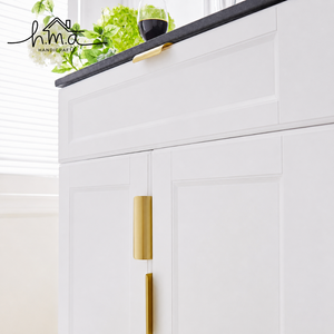 Brushed Brass <b>Gold</b> Edge <b>Pull</b> Cabinet Handle Modern Minimalist Finger Grip <b>Drawer</b> Wardrobe Kitchen Cabinet Door Hardware - Product Image 1