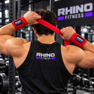 ผ้าพันข้อมือลายพราง Rhino Fitness ผ้าฝ้ายแบบมีแถบตีนตุ๊กแก สำหรับมือซ้าย ช่วยพยุงข้อมือสำหรับยกน้ำหนักสำหรับผู้ใหญ่ - Product Image 3
