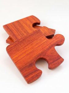 Unique Puzzle Shape Olive Wood <b>Coaster</b> Set Heat Resistant Natural <b>Drink</b> <b>Coasters</b> for Dining Coffee Table Home Decor - Product Image 4