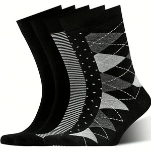 Mens Dress <b>Socks</b> Promotion Classic Pattern Comfort <b>Polyester</b> Cheap Business <b>Socks</b> - Product Image 5