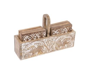 Sous-verres en bois au design bohème élégant et tendance, faits à la main, lavables, forme personnalisable, non toxiques, pour la maison, la cuisine, les tasses à thé - Product Image 4