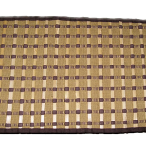 Bamboo Rectangle Retro Printed Ethnic <b>Table</b> <b>Mat</b> with Golden Temple-Inspired Design Reusable - Product Image 1