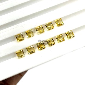 Natural <b>Citrine</b> 4mm Square Cut Faceted Gemstones Calibrated <b>Citrine</b> Loose Stone For Jewelry Making Wholesale Bulk From India - Product Image 3