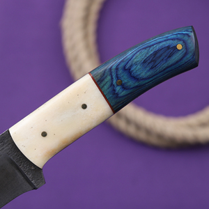 Handmade Fixed Blade Utility <b>Knife</b> Industrial Grade Wood <b>Bone</b> <b>Handle</b> Leather Sheath Full Tang 1095 Steel Hunting Camping Custom - Product Image 4
