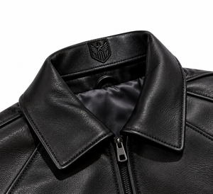 Chaqueta de Cuero Avirex de Alta Calidad con Bordado Estilo Urbano, Chaqueta Bomber de Cuero Genuino Personalizada para Hombre para Invierno - Product Image 4