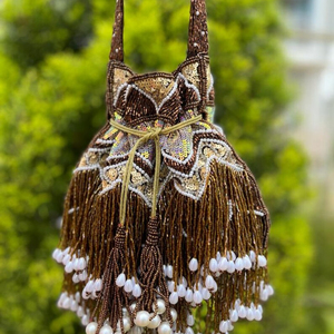 Personal Design Fashion Dress Candy Pattern Suede Clutch Potli Bag with Flowers Tassel & Embroidery for Lady Evening Use - Product Image 4