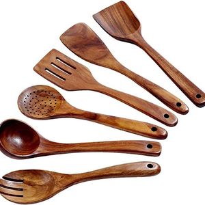 Juego de Cucharas para Servir Ensaladas de Madera Woodluxe con Espátula, Utensilios de Cocina Ecológicos, Juego de Servidores de Ensaladas de Madera Natural - Product Image 4