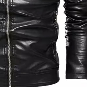 Veste en cuir véritable originale pour hommes, veste en cuir d'agneau classique et élégante pour hommes - Product Image 5