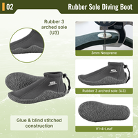 Aropec Bottes d'eau unisexes en néoprène noir de 3 mm d'épaisseur, chaussures de plongée à séchage rapide, antidérapantes, couvre-bottes pour la plongée, le surf, le kayak, OEM/ODM