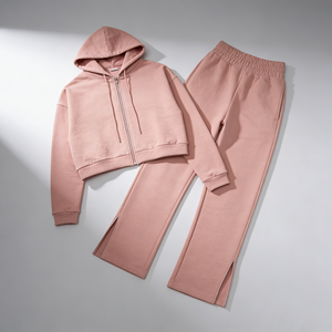 Conjunto Deportivo PIHA SPORTS para Mujer, Color Rosa, con Capucha, Poliéster Ligero, Manga Larga, Corte Holgado, Cierre Frontal con Cremallera, Pantalones Deportivos - Product Image 4