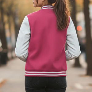Fournisseur direct d'usine, veste varsity pour femme à manches longues en tricot d'hiver, tendance, vente en gros, vestes varsity personnalisées - Product Image 2