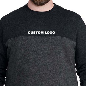 Sweat-shirt en tricot à col rond pour homme avec logo personnalisé, coupe classique, couleur unie, coton, pull-over, style décontracté d'automne, bicolore - Product Image 6