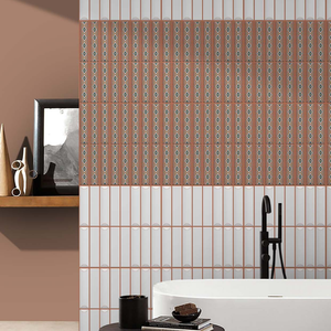Carreaux de porcelaine émaillée sculptée de qualité professionnelle 300x300mm, revêtement mural texturé de luxe pour hall d'appartement et usage immobilier - Product Image 1