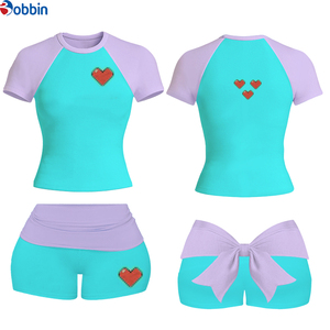 Conjuntos de Ropa de Verano para Mujer, Estilo Urbano, Deportivos, Informales, con Lazo, de Manga Corta, Diseño Moderno y Popular - Product Image 2