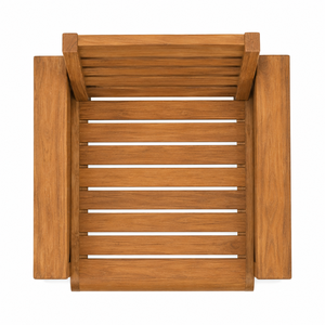 Chaise longue de jardin moderne en teck massif, confortable, imperméable, avec dossier à lattes et larges accoudoirs, pour salon, parc, école - Product Image 4