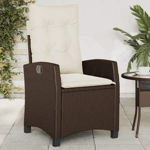 Set di 2 Sedie da Giardino Reclinabili in Rattan PE Marrone Design Standard - Product Image 3