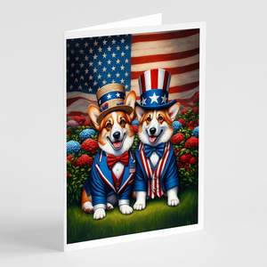 All American Corgi Whimsical A7 Carte de vœux Pack 8 Cartes vierges avec enveloppes Taille 5x7 - Product Image 1