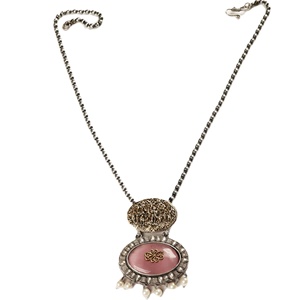 Two Tone Women's Bridal Wedding <b>Statement</b> Zircon Jewelry Set Antique Gold Plated Bohemian <b>Necklace</b> Earring Sets Anniversary - Product Image 1