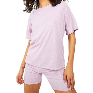 เสื้อเชิ้ตแขนสั้นผ้าระบายอากาศคุณภาพสูงติดกระดุม และกางเกงขาสั้นทรงหลวม ชุดเซ็ตสองชิ้นสำหรับผู้หญิงใส่หน้าร้อน - Product Image 3