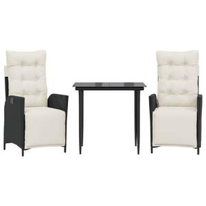 Juego de Comedor para Jardín en Blanco Crema y Negro - Product Image 2